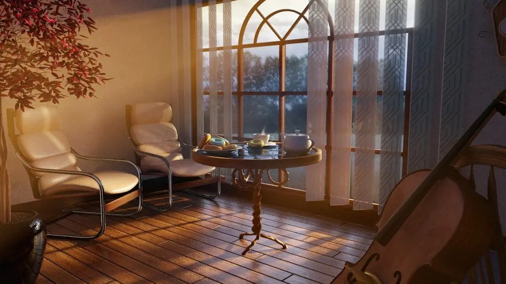 Poranne zwyczaje, zwiększające Twoją produktywność pokój ze stolikiem i krzesłami