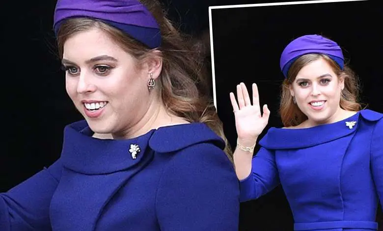 Ciekawostki o brytyjskiej Rodzinie Królewskiej - okazuje się, że są naprawdę ciekawą rodziną Księżniczka Beatrice w kobaltowej kreacji.