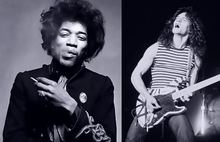 8 najsłynniejszych penisów w historii: fakty, mity i legendy Jimi Hendrix z papierosem oraz grający na gitarze.