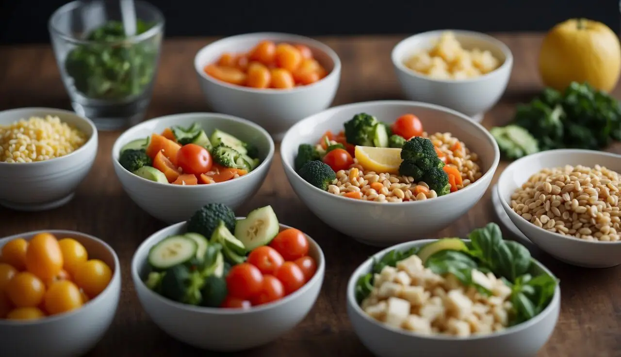 Jadłospis dla cukrzyka na 7 dni: Przykładowe posiłki i porady żywieniowe A 7-day diabetic meal plan displayed with colorful, healthy food options and portion sizes, accompanied by a list of recipes