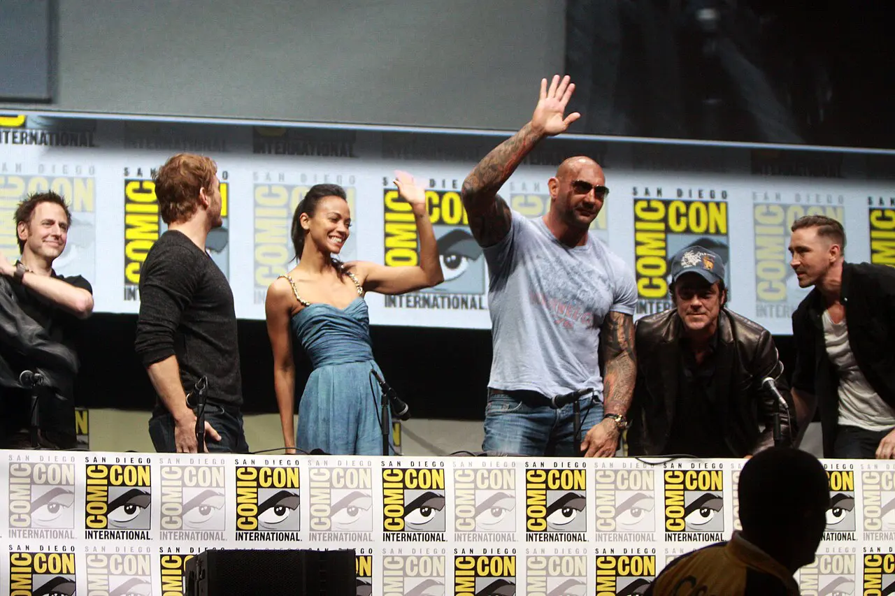 Najlepsze filmy Marvela: ranking według ocen Filmwebu James Gunn, Chris Pratt, Zoe Saldana i Dave Bautista promują Strażników Galaktyki na San Diego Comic-Con 2013