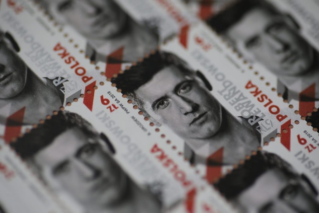 Robert lewandowski znaczki pocztowe