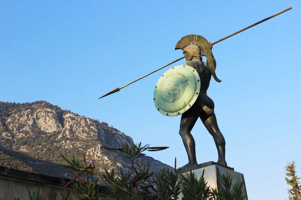 Rzeźba Spartanina. 
