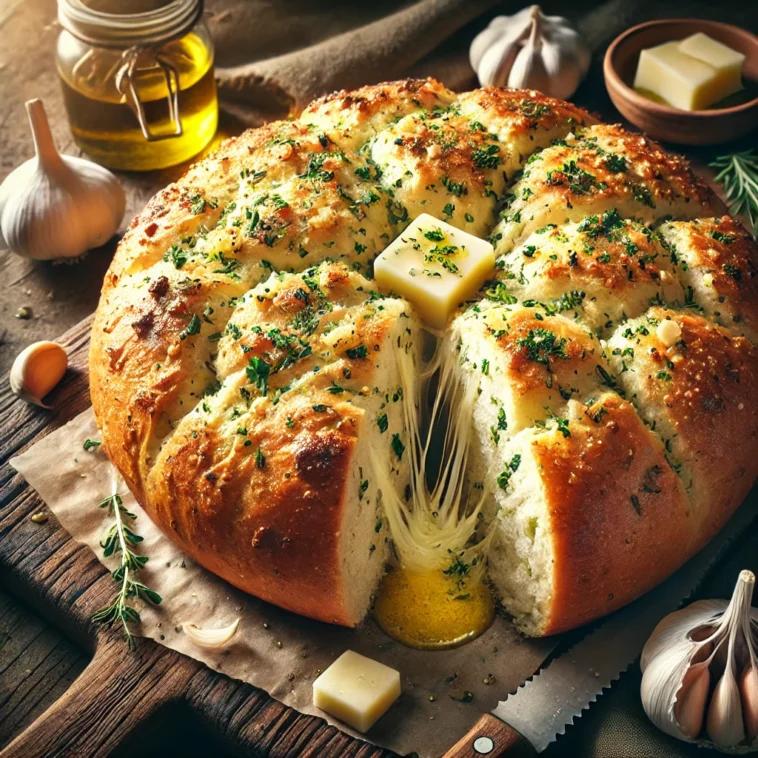 Rwany chlebek czosnkowo-ziołowy